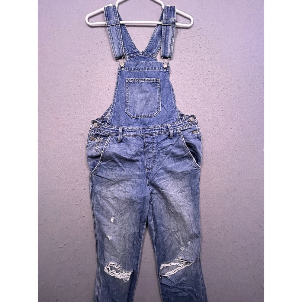 Lucky Brand Overalls Denim Blue Distressed S Womens